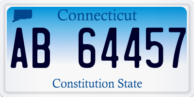 CT license plate AB64457