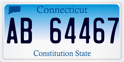 CT license plate AB64467