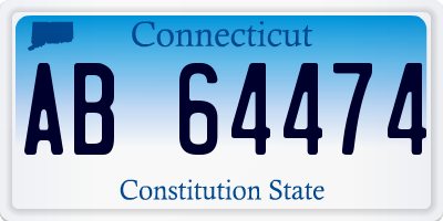 CT license plate AB64474
