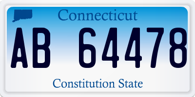 CT license plate AB64478