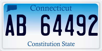 CT license plate AB64492