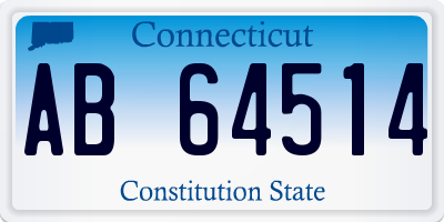 CT license plate AB64514