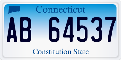 CT license plate AB64537