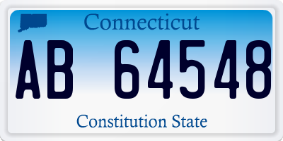 CT license plate AB64548
