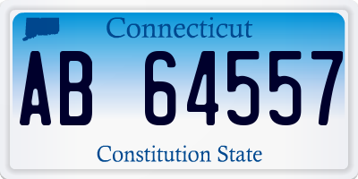 CT license plate AB64557