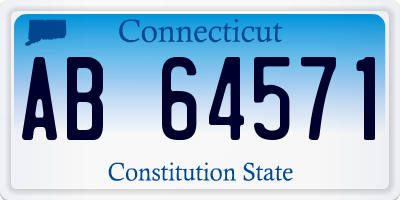 CT license plate AB64571