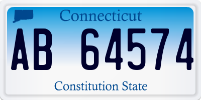 CT license plate AB64574