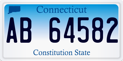 CT license plate AB64582