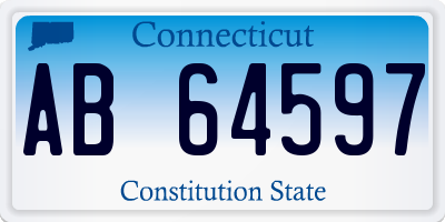 CT license plate AB64597