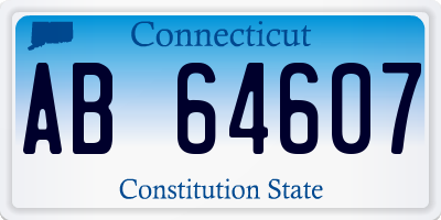 CT license plate AB64607