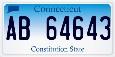 CT license plate AB64643
