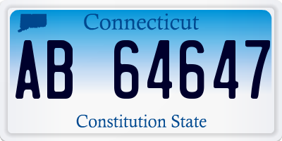 CT license plate AB64647