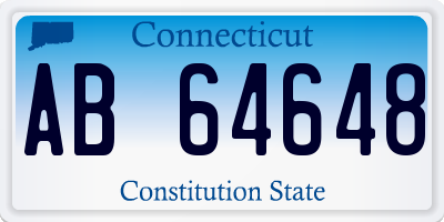 CT license plate AB64648