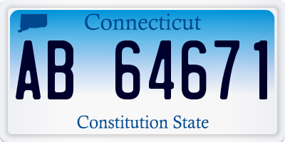 CT license plate AB64671