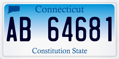 CT license plate AB64681