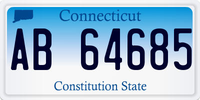 CT license plate AB64685