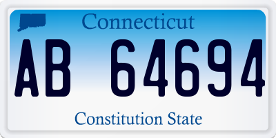 CT license plate AB64694