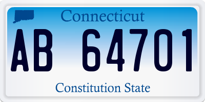 CT license plate AB64701