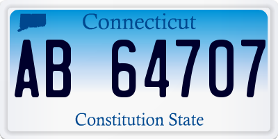 CT license plate AB64707