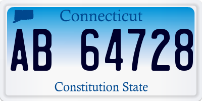 CT license plate AB64728