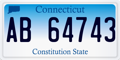 CT license plate AB64743