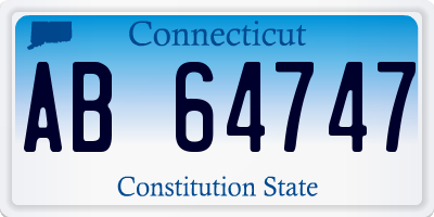 CT license plate AB64747