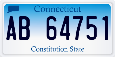 CT license plate AB64751