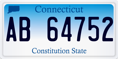 CT license plate AB64752