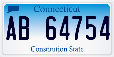 CT license plate AB64754