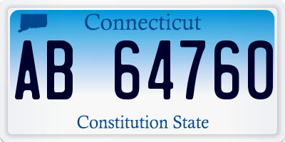 CT license plate AB64760