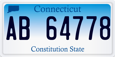 CT license plate AB64778