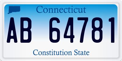 CT license plate AB64781