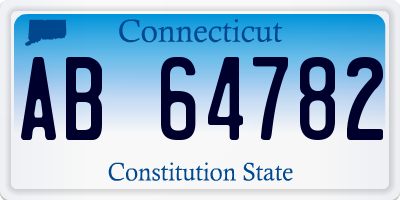 CT license plate AB64782