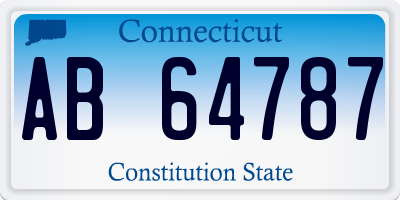 CT license plate AB64787