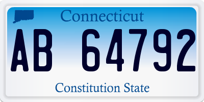 CT license plate AB64792