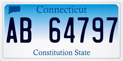 CT license plate AB64797