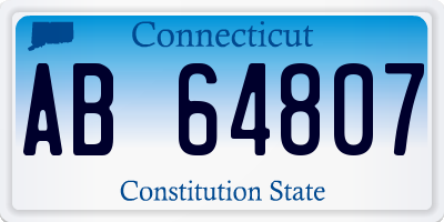 CT license plate AB64807