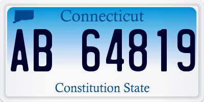 CT license plate AB64819