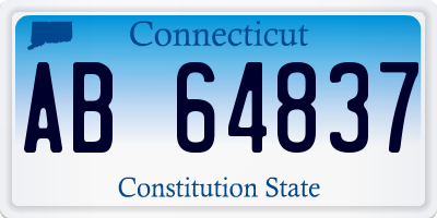 CT license plate AB64837