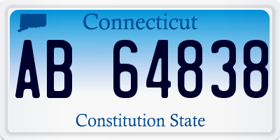 CT license plate AB64838