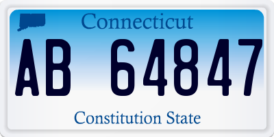 CT license plate AB64847