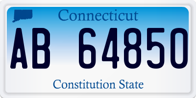 CT license plate AB64850