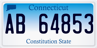 CT license plate AB64853