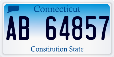 CT license plate AB64857