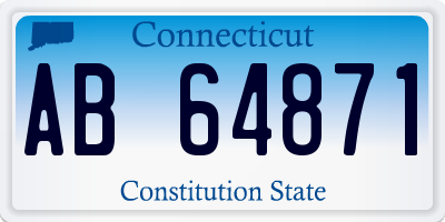 CT license plate AB64871