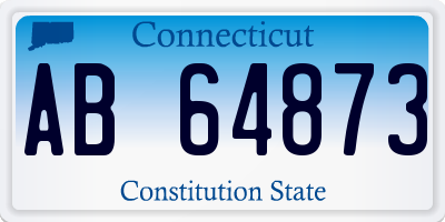 CT license plate AB64873