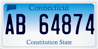 CT license plate AB64874