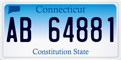 CT license plate AB64881
