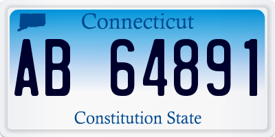 CT license plate AB64891