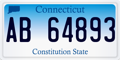 CT license plate AB64893